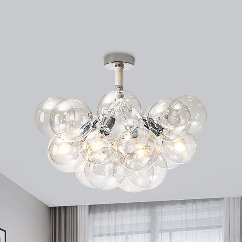 Clear Glass Bubble Ceiling Light For Childs Bedroom Or Hallway - Simple Semi-Flush Mount Design 4 /