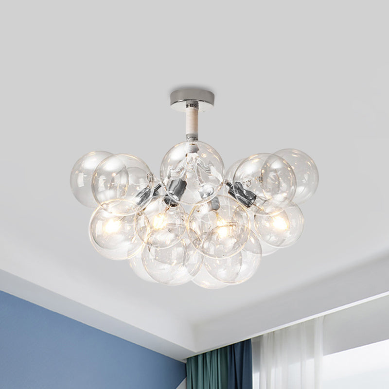 Clear Glass Bubble Ceiling Light for Child's Bedroom or Hallway - Simple Semi-Flush Mount Design