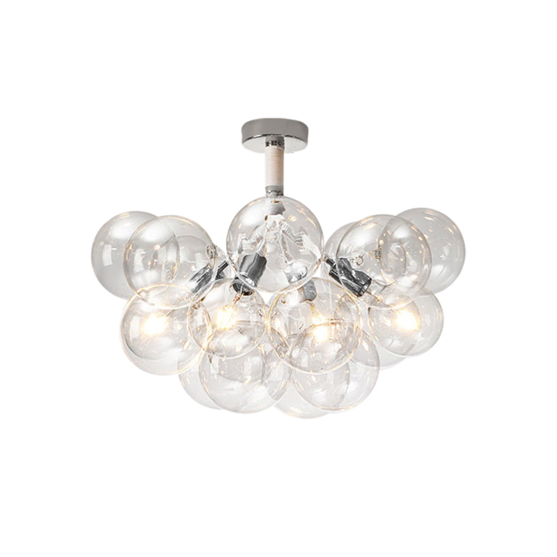 Clear Glass Bubble Ceiling Light for Child's Bedroom or Hallway - Simple Semi-Flush Mount Design