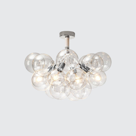 Clear Glass Bubble Ceiling Light for Child's Bedroom or Hallway - Simple Semi-Flush Mount Design