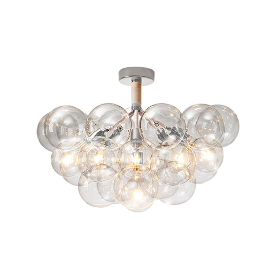 Clear Glass Bubble Ceiling Light for Child's Bedroom or Hallway - Simple Semi-Flush Mount Design