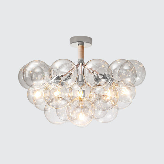 Clear Glass Bubble Ceiling Light for Child's Bedroom or Hallway - Simple Semi-Flush Mount Design