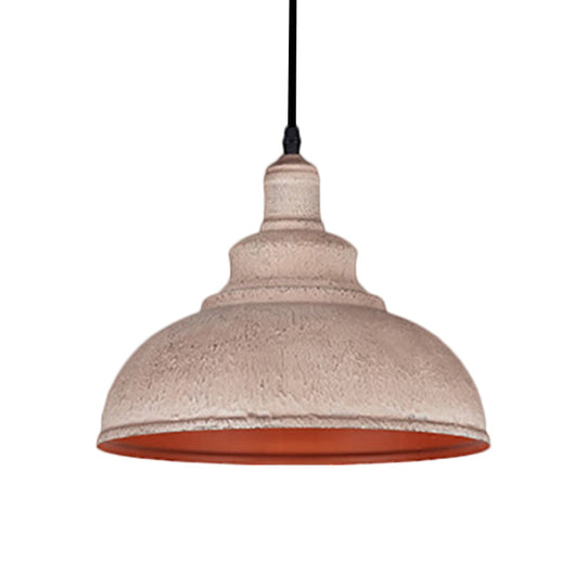 Industrial Style Gray/White Wrought Iron Dome Pendant Ceiling Light - Perfect For Restaurants