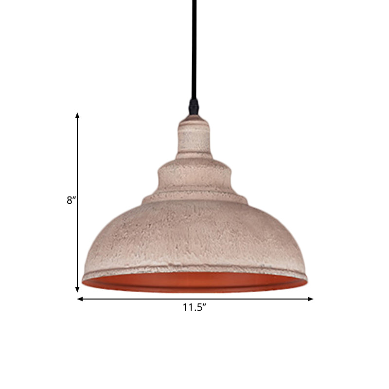 Industrial Style Gray/White Wrought Iron Dome Pendant Ceiling Light - Perfect For Restaurants