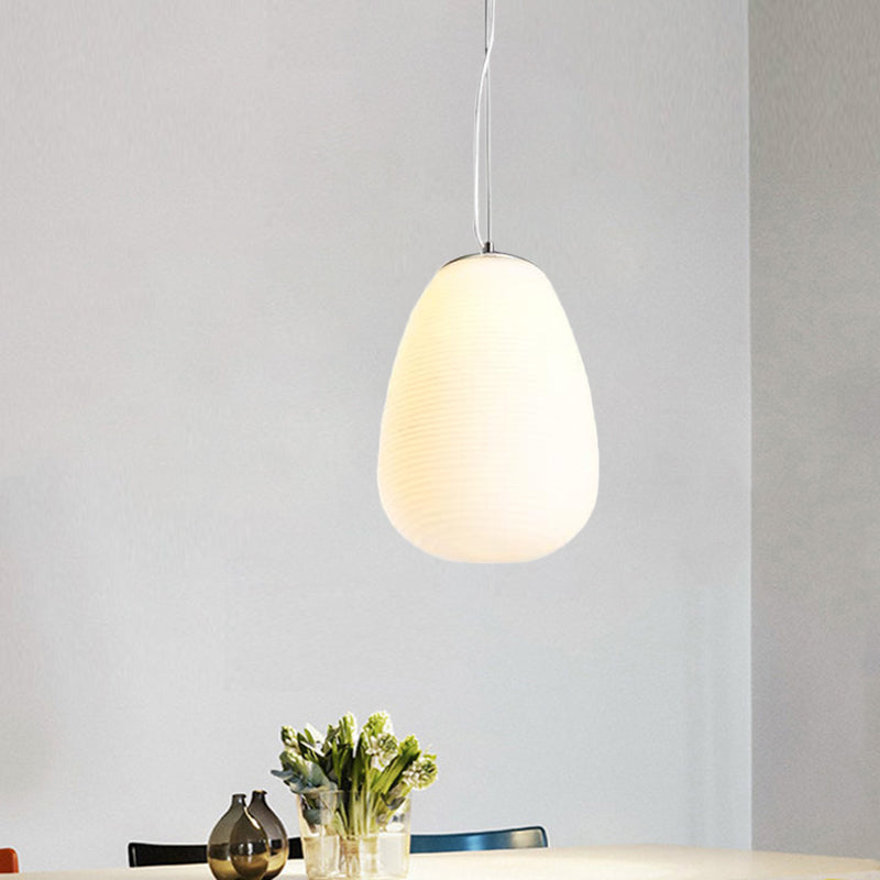 Nordic Pendant Light - Stylish Opal Glass Suspension For Office & Kitchen Island