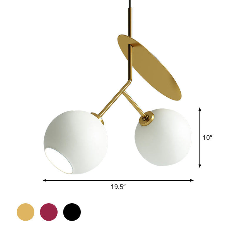 Contemporary Glass Globe Pendant Light With Metallic Circle - Ideal For Restaurants