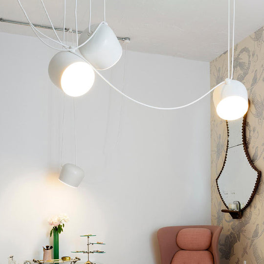 Monochrome Metal Pendant Light - Modern Suspension Lighting For Living Room