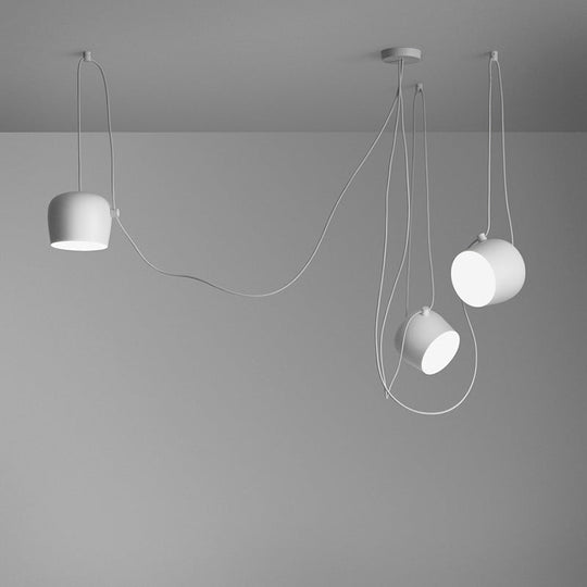 Monochrome Metal Pendant Light - Modern Suspension Lighting For Living Room