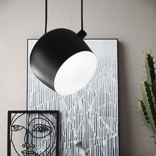 Monochrome Metal Pendant Light - Modern Suspension Lighting For Living Room