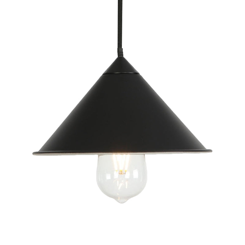 Modern Cone Ceiling Lamp - Single Bulb Suspended Light in Black/Grey/Pink for Kitchen