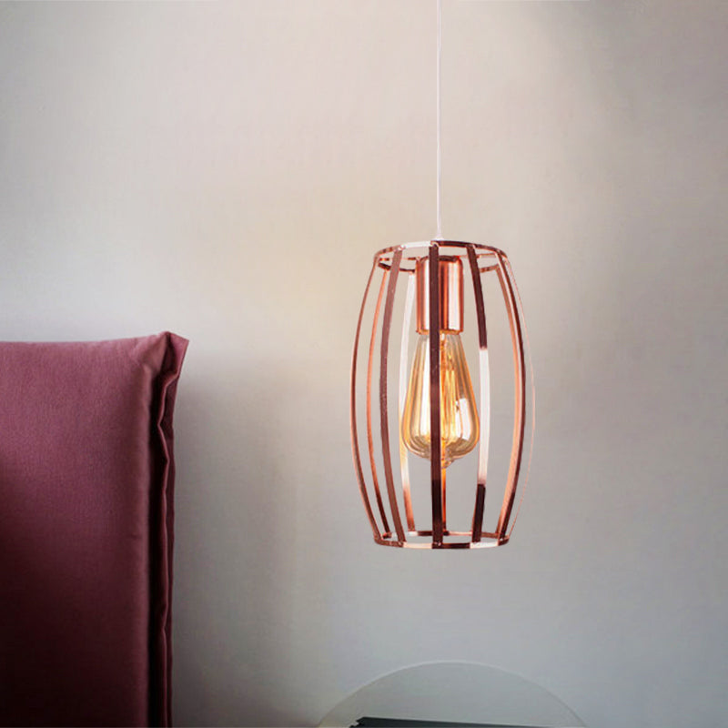 Retro Copper Wire Pendant Light With Oval Shade - Stylish Kitchen Hanging Lamp