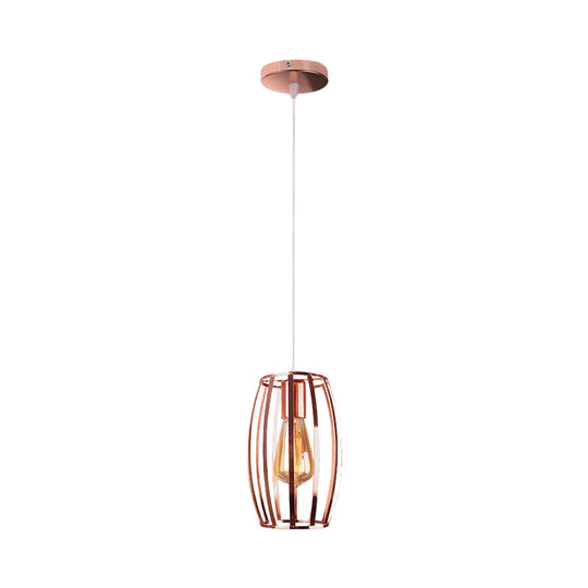 Retro Copper Wire Cage Pendant Light - Stylish Metal Kitchen Hanging Lamp