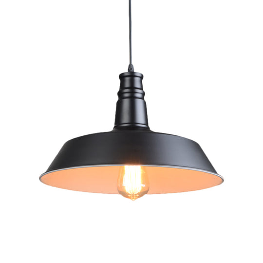 Industrial Barn Kitchen Pendant Light - 10/14 Diameter Stylish Metallic 1 Head Black Suspension