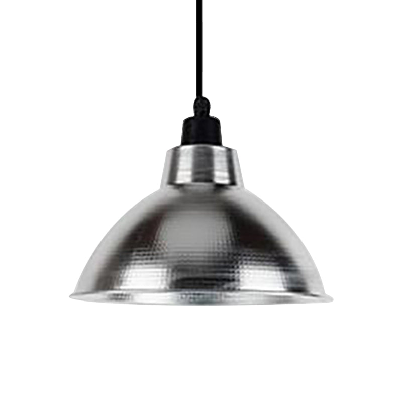 Industrial Retro Suspended Light - Black/Silver, 1 Light, 12-16" Diameter