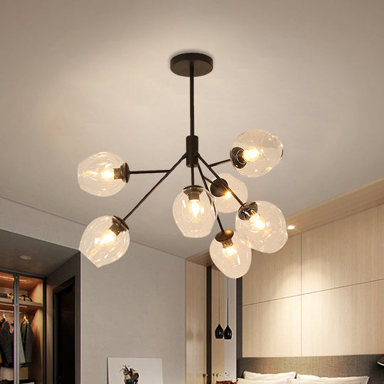 Modern Gold Finish Clear Glass Branching Chandelier - 7/9/13 Heads Simple Ceiling Pendant Light