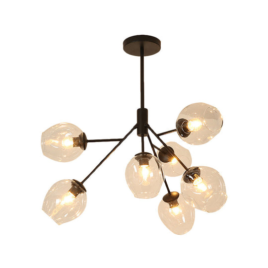 Modern Gold Finish Clear Glass Branching Chandelier - 7/9/13 Heads Simple Ceiling Pendant Light