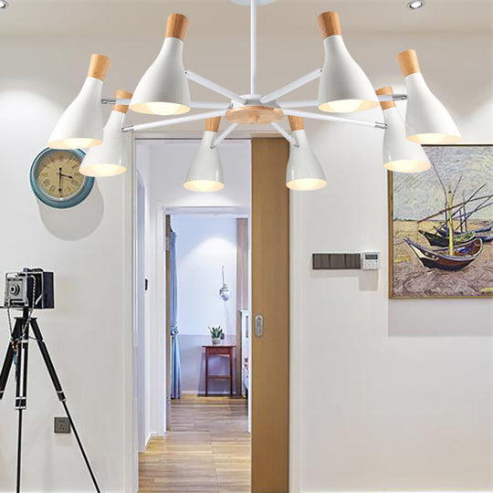 Macron Modern Metal Chandelier - Undertint Suspension Light 8 Bulbs Perfect For Hotel Spaces