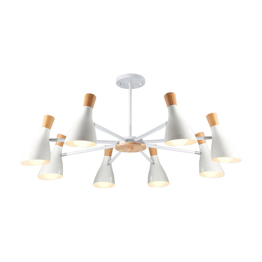 Macron Modern Metal Chandelier - Undertint Suspension Light 8 Bulbs Perfect For Hotel Spaces