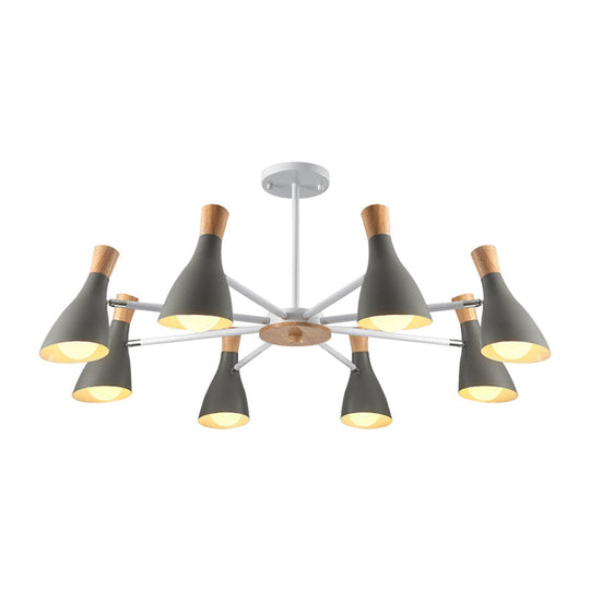 Macron Modern Metal Chandelier - Undertint Suspension Light 8 Bulbs Perfect For Hotel Spaces