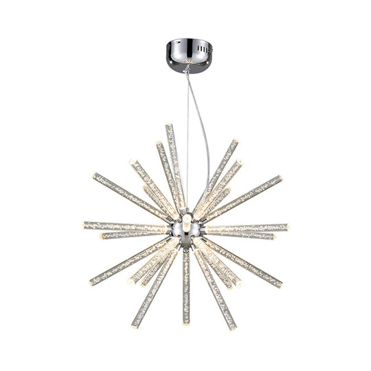 Modern Crystal LED Starburst Chandelier Pendant Light - 12.5"/18"/28" Wide, Clear Hanging Ceiling Fixture