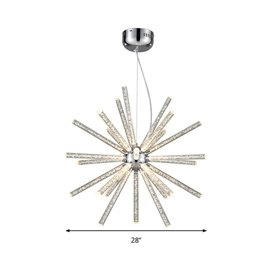 Modern Crystal LED Starburst Chandelier Pendant Light - 12.5"/18"/28" Wide, Clear Hanging Ceiling Fixture