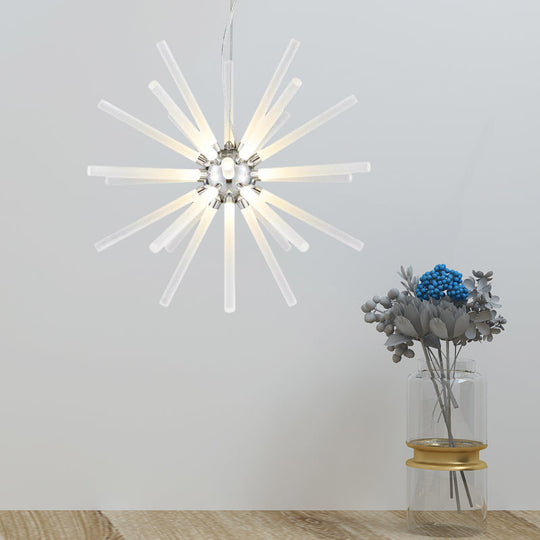 Modern Crystal LED Starburst Chandelier Pendant Light - 12.5"/18"/28" Wide, Clear Hanging Ceiling Fixture