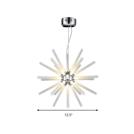 Modern Crystal LED Starburst Chandelier Pendant Light - 12.5"/18"/28" Wide, Clear Hanging Ceiling Fixture