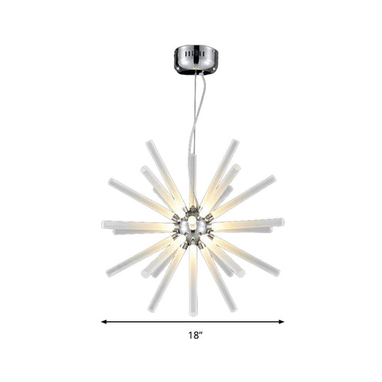 Modern Crystal LED Starburst Chandelier Pendant Light - 12.5"/18"/28" Wide, Clear Hanging Ceiling Fixture