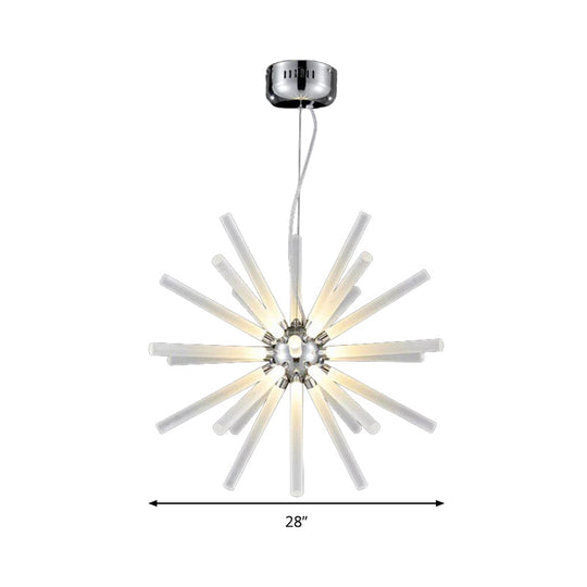 Modern Crystal LED Starburst Chandelier Pendant Light - 12.5"/18"/28" Wide, Clear Hanging Ceiling Fixture