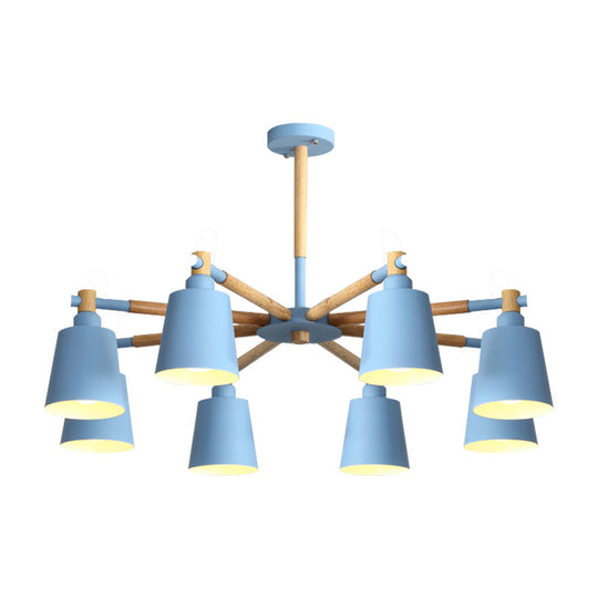 Macaron Metal Chandelier: Stylish Hanging Light With 8 Lights For Kids Bedroom