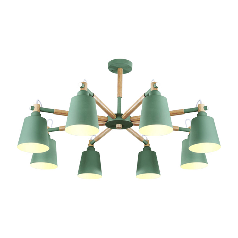 Macaron Metal Chandelier: Stylish Hanging Light With 8 Lights For Kids Bedroom