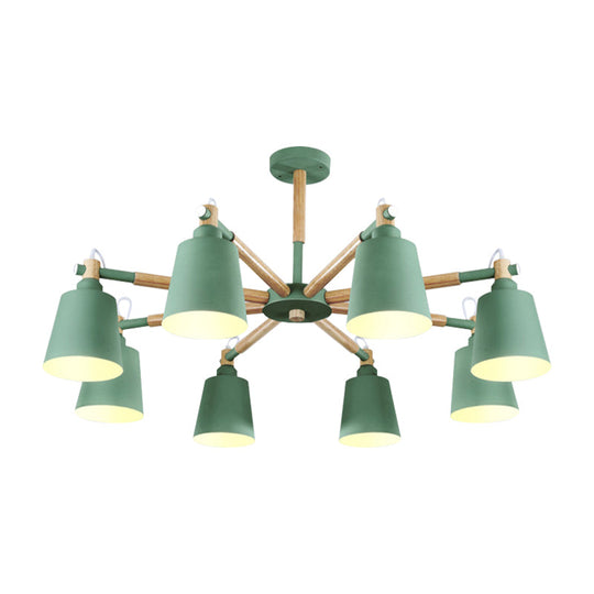 Macaron Metal Chandelier: Stylish Hanging Light With 8 Lights For Kids Bedroom