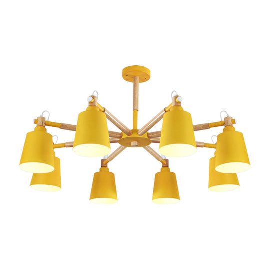 Macaron Metal Chandelier: Stylish Hanging Light With 8 Lights For Kids Bedroom