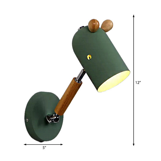 Metal Trojan Wall Light - Stylish Nordic Lamp For Study Room In Green