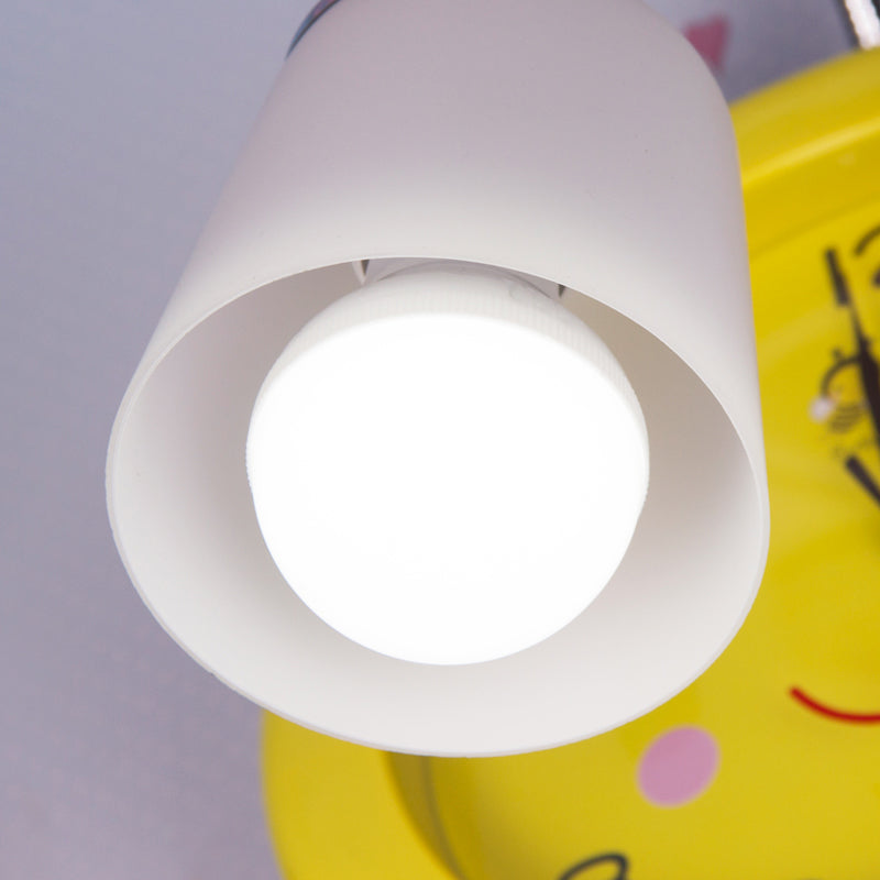 Yellow Bee Wall Light - Cartoon Plastic Sconce For Boys And Girls Bedroom