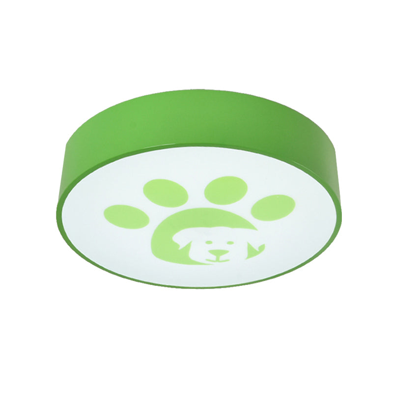 Dog Paw Acrylic Ceiling Lamp: Round Shade Mount Light For Bathrooms