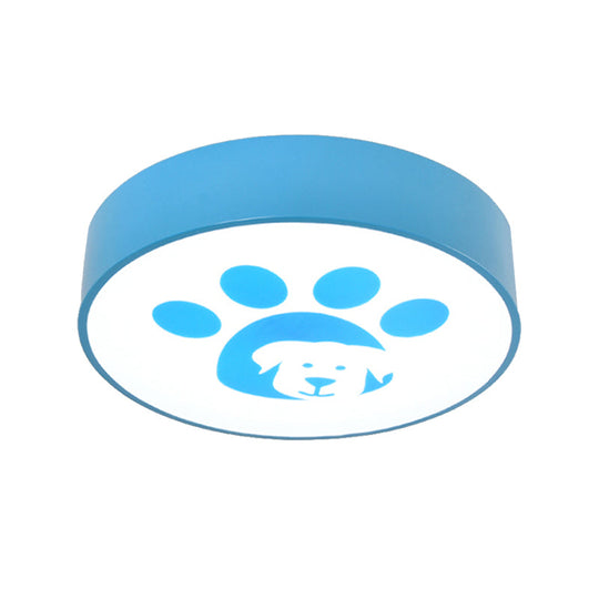 Dog Paw Acrylic Ceiling Lamp: Round Shade Mount Light For Bathrooms