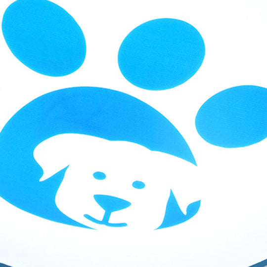 Dog Paw Acrylic Ceiling Lamp: Round Shade Mount Light For Bathrooms