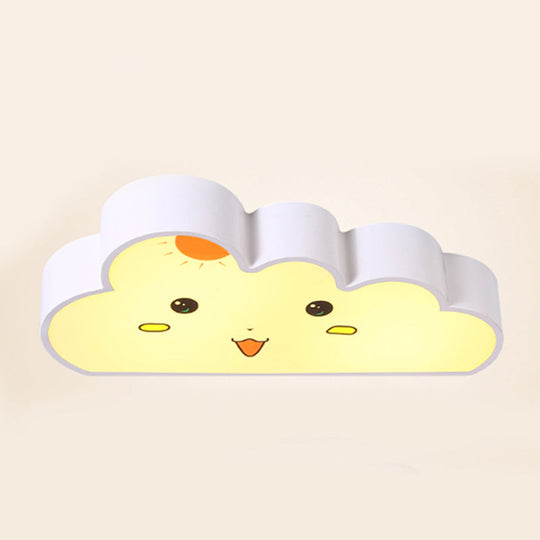 White Cloud Ceiling Light for Baby Bedroom - Metal & Acrylic Flush Mount for Kids