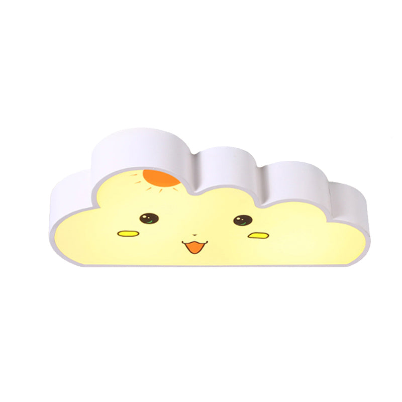 White Cloud Ceiling Light for Baby Bedroom - Metal & Acrylic Flush Mount for Kids