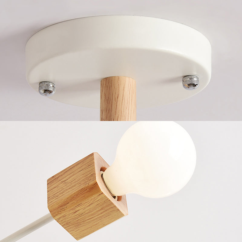 Beige Snowflake Pendant Light: Japanese Style Wood Chandelier For Bedroom