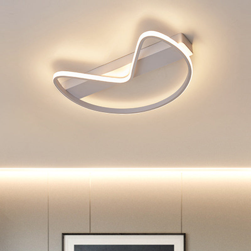 Nordic Style Flush Mount Foyer Kitchen Ceiling Light With Bow Shaped Metal Design White / 16