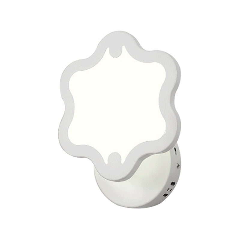 Modern Acrylic Wall Sconce Light - Blossom Hotel Corridor In White Finish