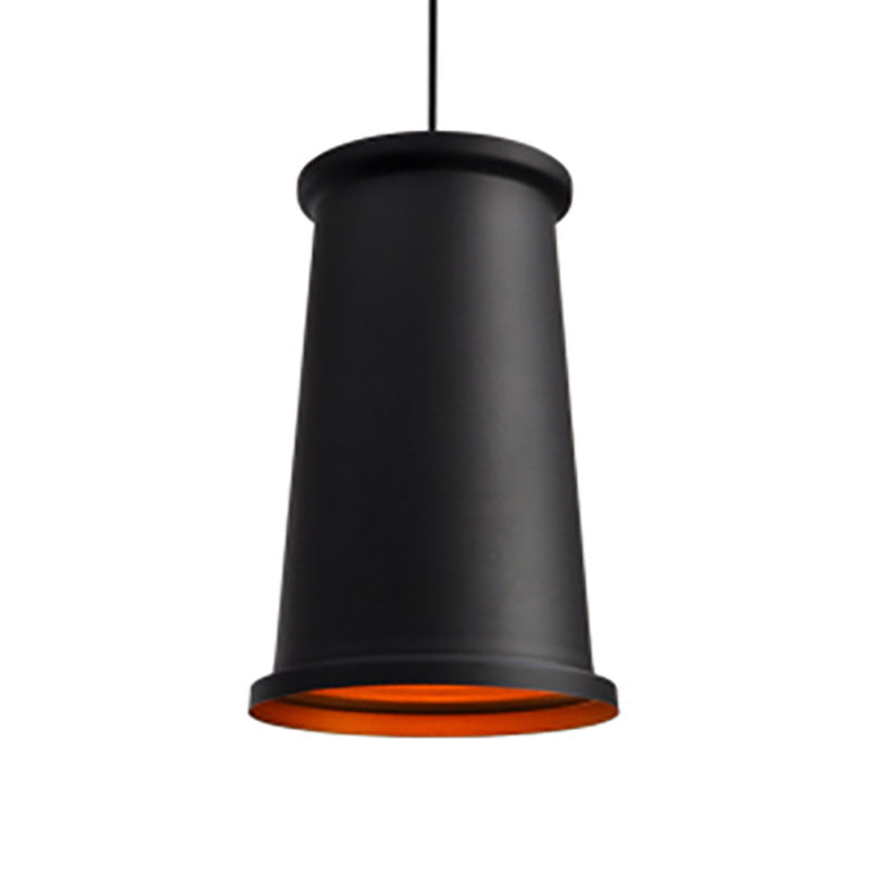 Modern Black/White Tapered Ceiling Pendant For Dining Room - Sleek Metal Hanging Light Black / B