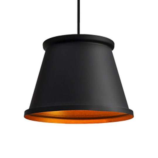 Modern Black/White Tapered Ceiling Pendant For Dining Room - Sleek Metal Hanging Light Black / A