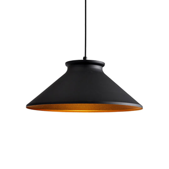 Modern Black/White Tapered Ceiling Pendant For Dining Room - Sleek Metal Hanging Light Black / C