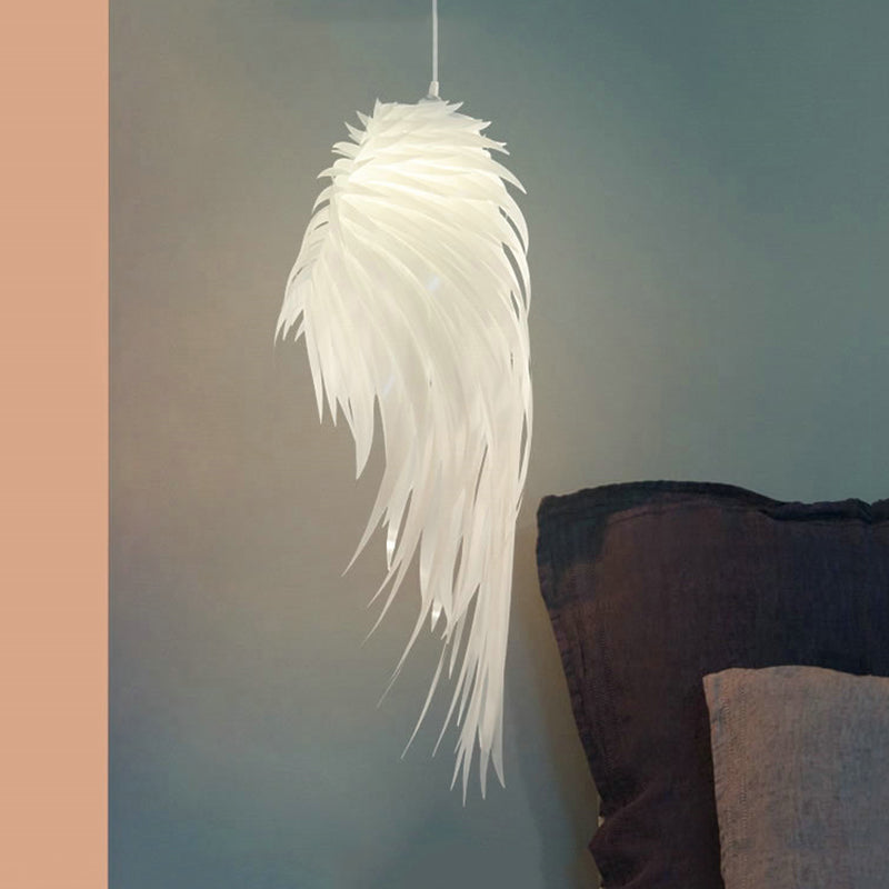 Modern Feather Pendant Light - Elegant White Suspended Lighting For Hotel Or Childs Bedroom