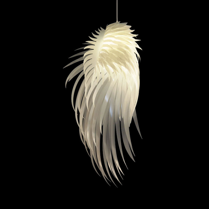 Modern Feather Pendant Light - Elegant White Suspended Lighting For Hotel Or Childs Bedroom