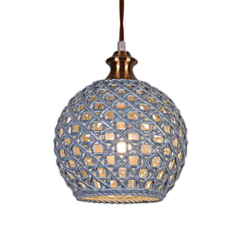 Ceramic Globe Pendant Light For Study Room And Cafe - Creative 1-Head Ceiling