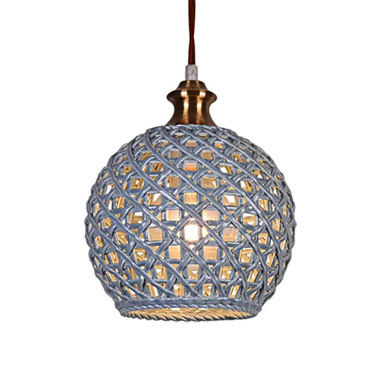 Ceramic Globe Pendant Light For Study Room And Cafe - Creative 1-Head Ceiling